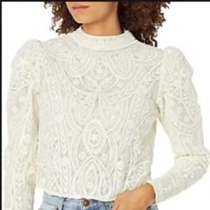The Kooples Embroidered High Neck Top